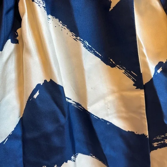 Tibi Peacock Blue Sleeveless Tie Waist Chevron Wrap Dress Size 4 - Picture 7 of 10